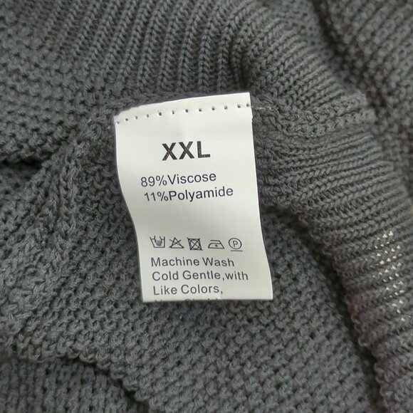 Joyfunear Dolmen Sleeve Pullover Knit Womens Sweater XXL Charcoal Grey - Picture 6 of 7
